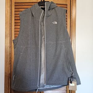 The North Face Gray Hooded Fleece Vest